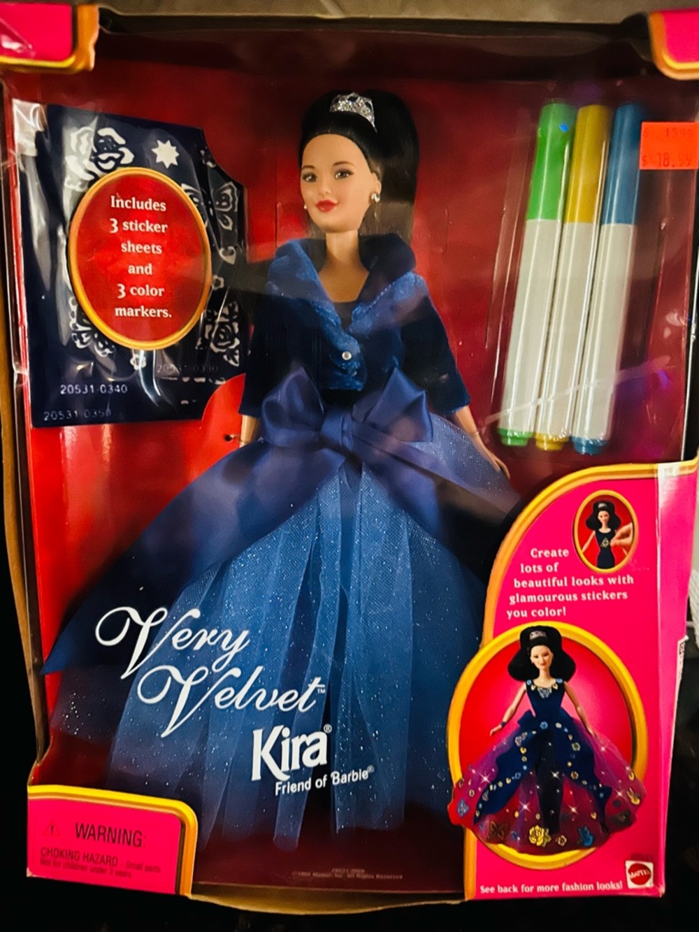 1998 Mattel Barbie "Very Velvet Kira Friend of Barbie" Collectible Doll w/ Tiara